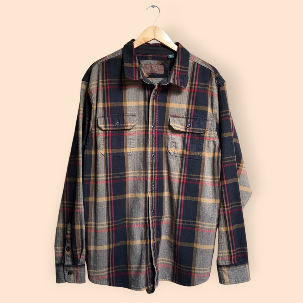 ORVIS Heavyweight Plaid Casual Button Down Shirt Cotton Flannel Outdoor MENS XXL